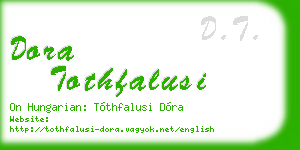 dora tothfalusi business card